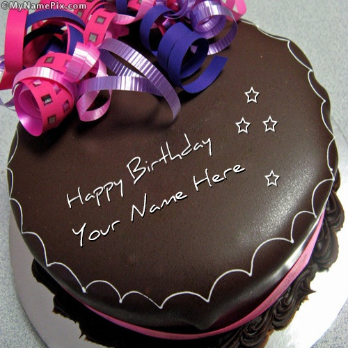 birthday chocolate cake with name write your name on happy birthday ...