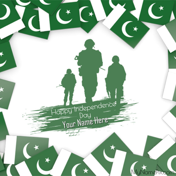 Happy Independence Day Pakistan Wish Card With Name