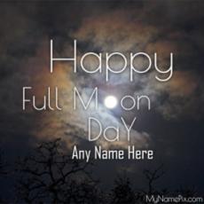 Happy Full Moon Day Wish Card With Your Name
