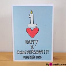 1st Anniversary Wish Card With Name