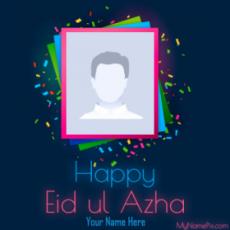 Happy Eid-ul-Azha Wish Card With Your Photo
