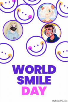 World Smile Day Wish For Friends With Three Pictures