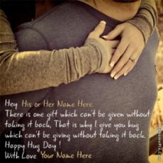 Best Hug Day Couple Wish With Name