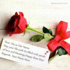 Best Rose Day Greeting With Name