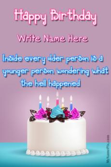 Birthday Beautiful Candles Cake Edit Online With Name and Quote and Share