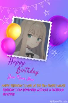 Birthday Beautiful Wish Card With Name and Photo