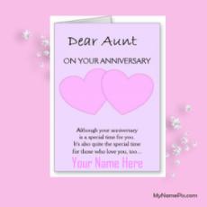 Dear Aunt Anniversary Wish Card With Name