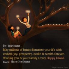 Diwali Greeting for Couples With Name