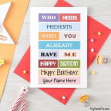 Funny Birthday Card With Name