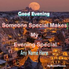 Good Evening Wish Card With Name