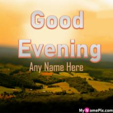 Good Evening Wish Card With Name