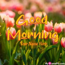 Good Morning Beautiful Wish Card With Name