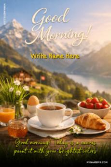 Good Morning Personalized Name Card with Inspirational Quote