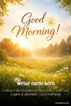 Good Morning Personalized Name Nature Sunrise Greeting Card