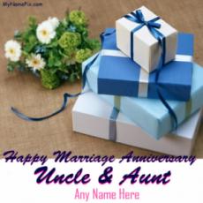 Happy Anniversary Uncle And Aunt Wish Card