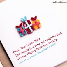 Happy Birthday Wish Card With Name