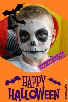 Happy Halloween Beautiful Card With Name and Picture