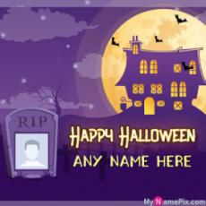 Happy Halloween RIP Card With Picture and Name