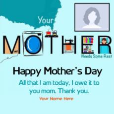 Happy Mothers Day Greeting With Name and Photo
