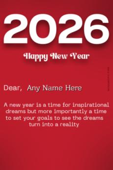 Happy New Year 2026 Quote Wish Card With Name