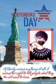 Independence Day Beautiful Liberty Frame USA Wish Card With Photo