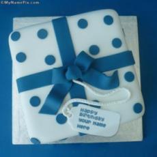 Blue Birthday Cake With Name