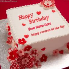 Happy Returns Birthday Cake With Name