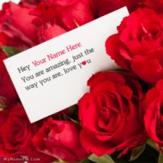 Lovely Rose Love Note With Name
