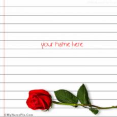 Rose Note With Name