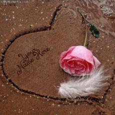 Sand Heart and Rose With Name