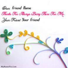 Thanks Friend With Name