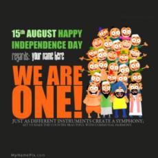 We are one 15th August With Name