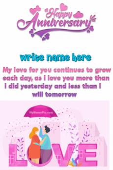 LOVE Beautiful Anniversary Wish Card With Name and Quote Edit Online
