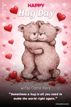 Romantic Hug Day Personalized Name Card