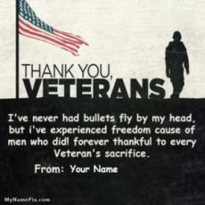 Thankful To Every Veterans Sacrifice