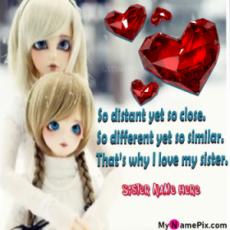 I Love My Sister Wish Card For Sisters With Name