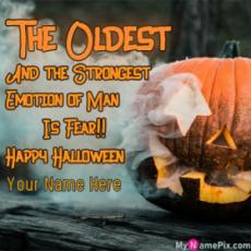 The Oldest and The Strongest Emotion Halloween Wish Card With Name