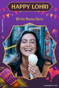 Traditional Lohri Name & Photo Wish Card