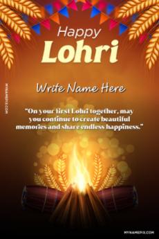 Traditional Punjabi Lohri Name Card with Quote