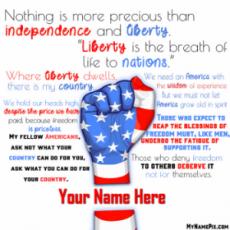 USA Independence Day Quotes Customize With Your Name