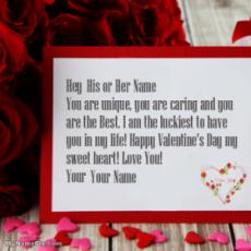 Valentine Day Wish Card With Name
