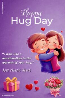 Warm Hug Day Wishes Custom Name Greeting