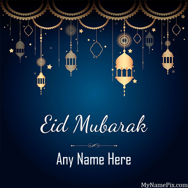 Eid-ul-Adha Eid Mubarak Wish Card Customize With Your Name