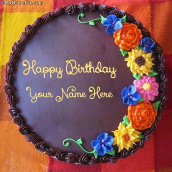 Write your name on birthday cakes picture with editor