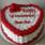Happy 1st Anniversary Heart Cake With Name