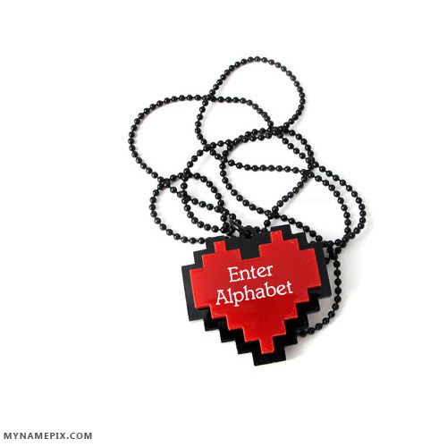 Awesome Red Heart Name Initial Necklace