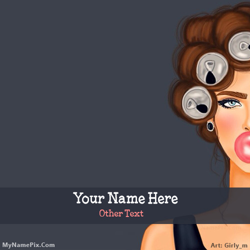 Fashion Girl Drawing With Name