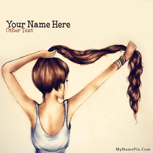 Girl Hair Drawing With Name