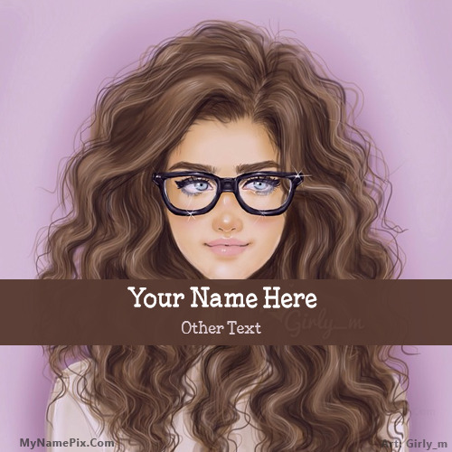 Glasses Girl Drawing With Name