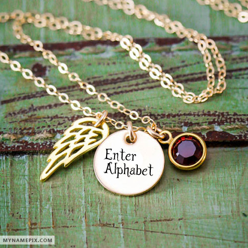 Golden Necklace Charms Initial Name Alphabet